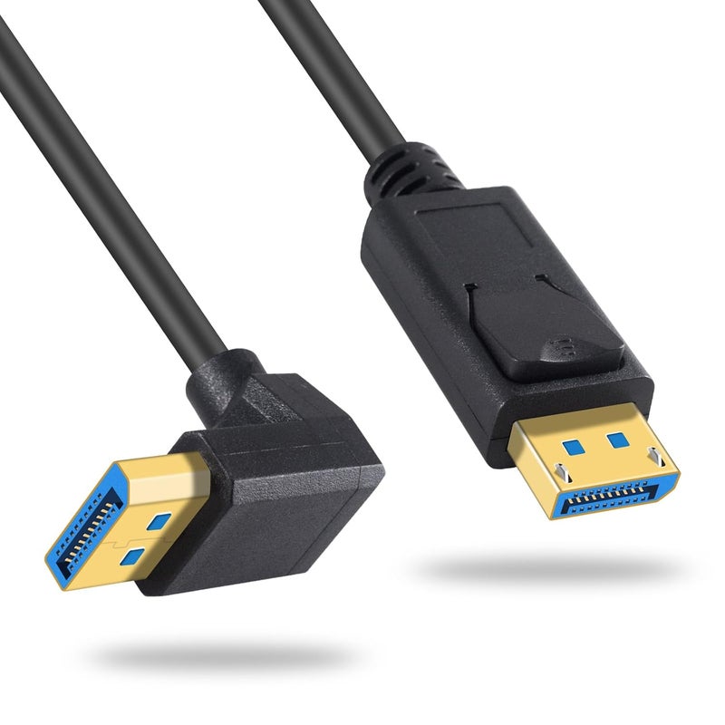 Duttek Displayport Cable 90 Degree 1.4 (3FT/1M), UP Angle Displayport Cable 1.4 240hz Male to Male Support 8K@60Hz, 4K@144Hz, 1080P@240Hz for Computers, DVD, Gaming Equipment, TVs - Image 2